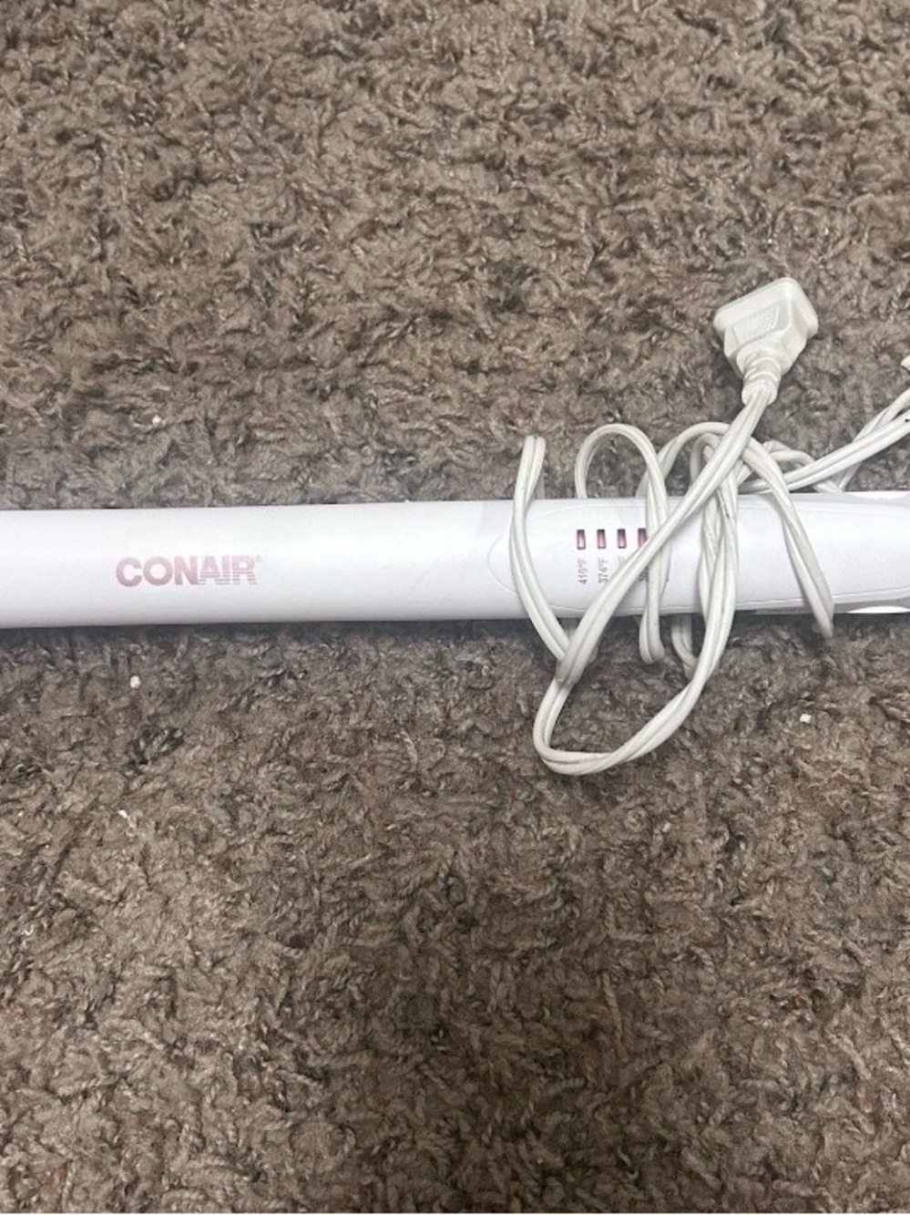 Conair Electric Flat Iron Hair Straightener, White, Ceramic, 410°F